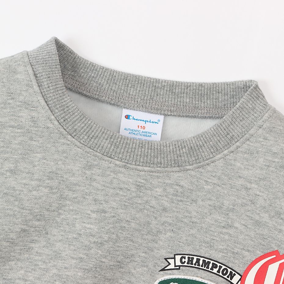 Champion　胸ワッペン刺繍ワイドスウェット