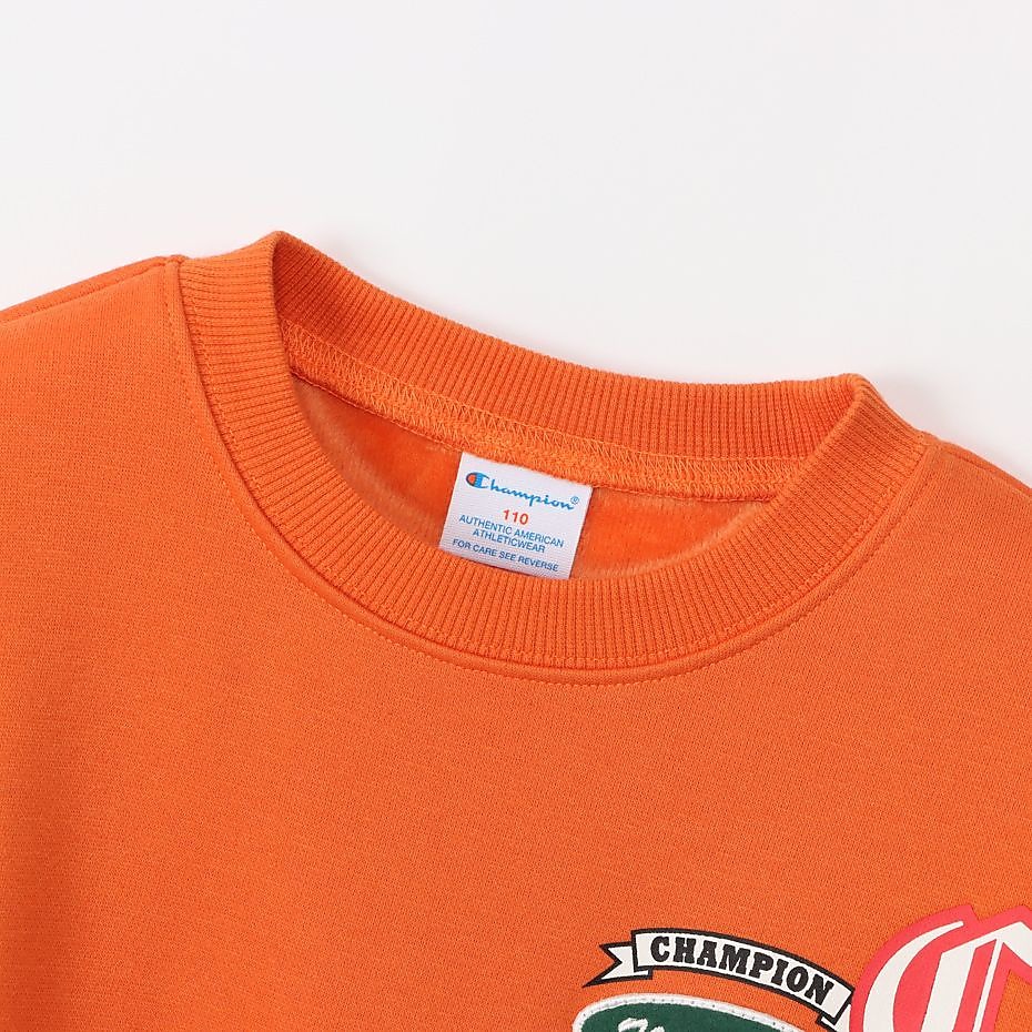 Champion　胸ワッペン刺繍ワイドスウェット