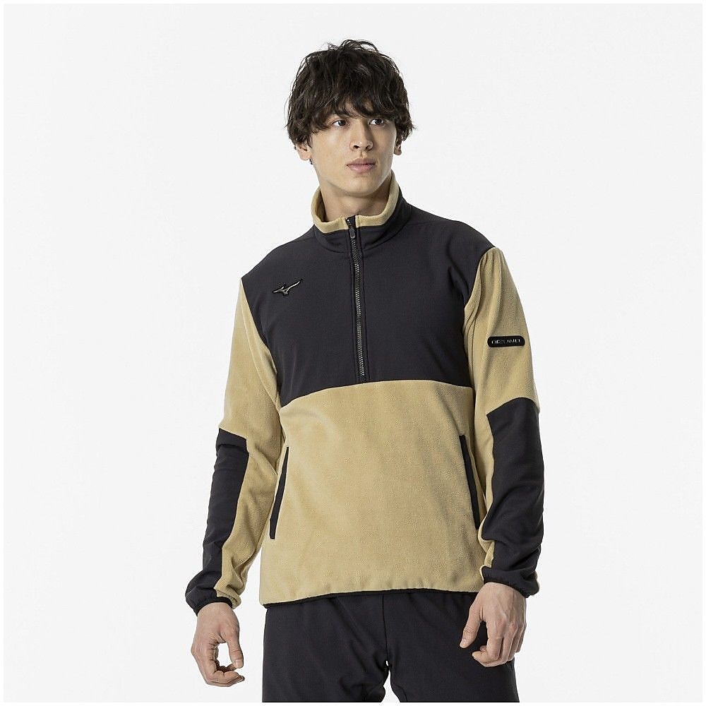 ハイブリッドフリースハーフジップ
