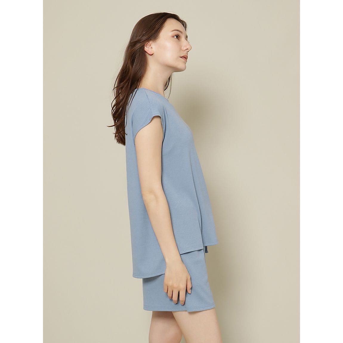 ランダムテレコ フレンチスリーブTシャツ LADIES