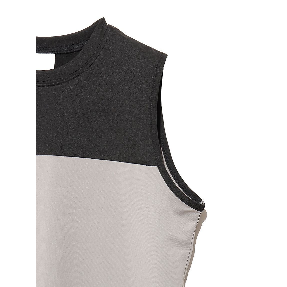 ドライポリエステル バイカラーノースリーブTシャツ JUNIOR