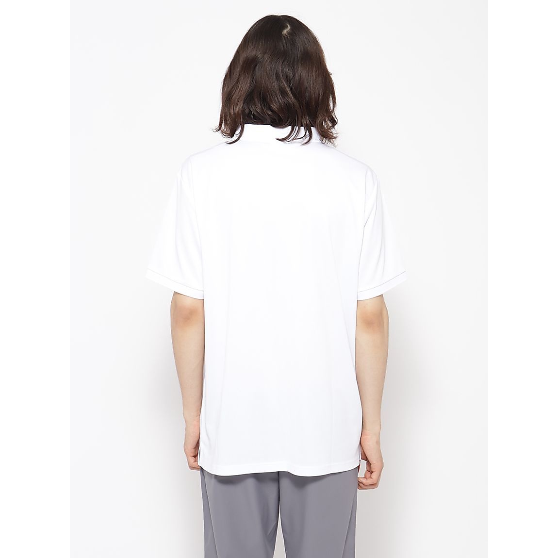 メッシュグロスドライ ノーカラーポロシャツ MENS