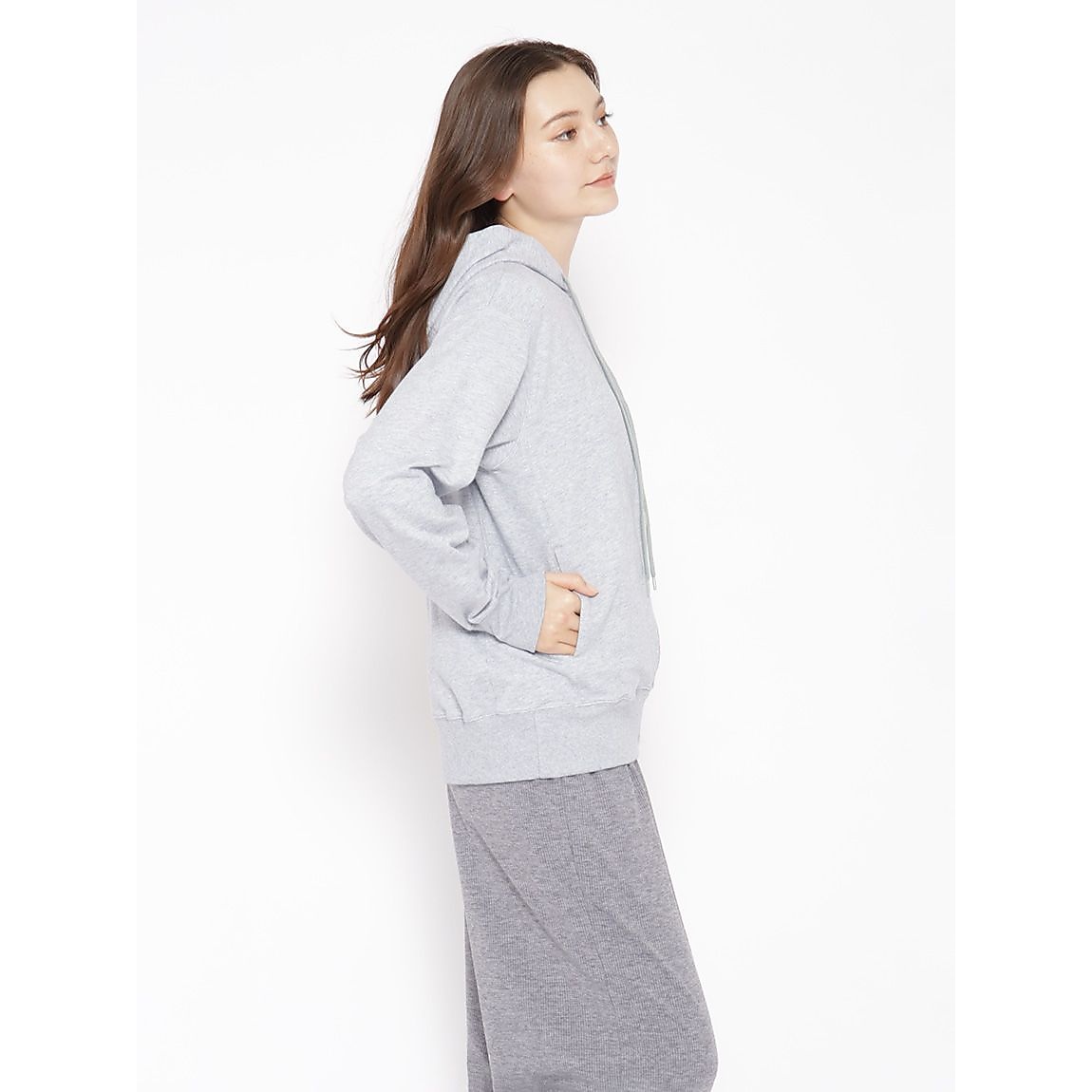 コットンミニ裏毛 ジップフーディ LADIES