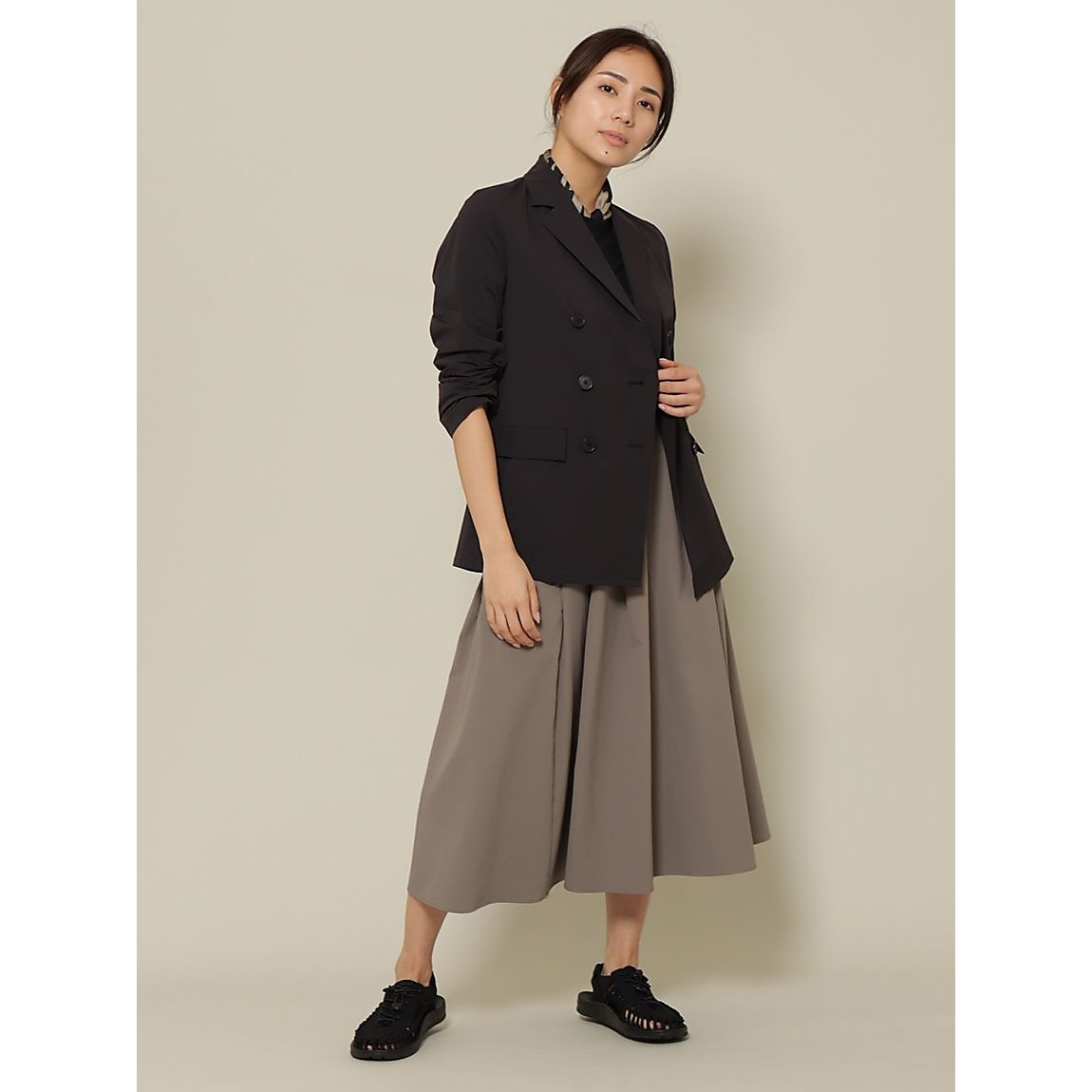 リサイクルナイロン ダブルブレストジャケット LADIES