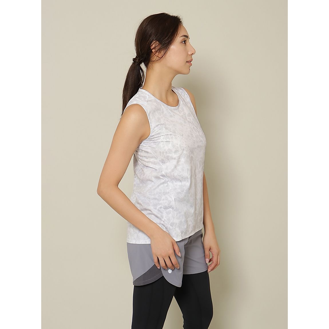 RUNスムースドビー ノースリーブTシャツ LADIES