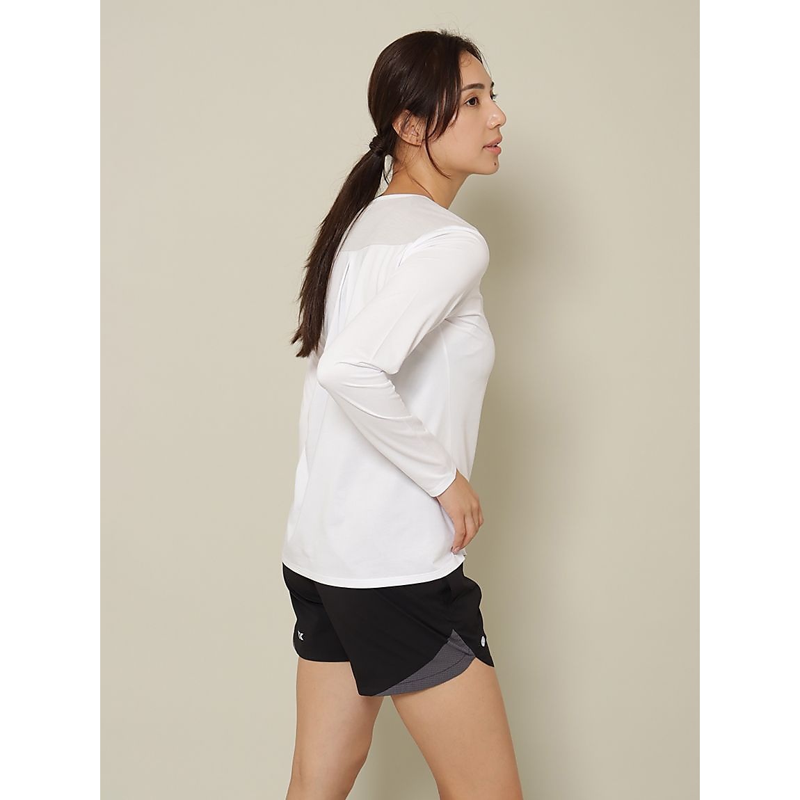 RUNスムースドビー クルーネックロングスリーブTシャツ LADIES