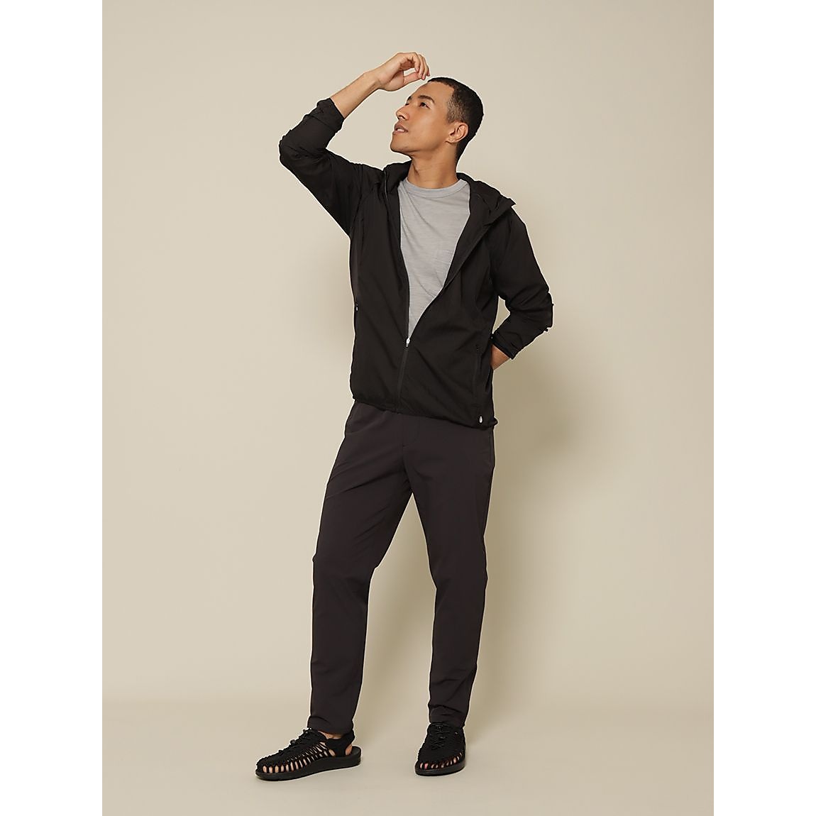 RUNナイロンリップ  ポケッタブルジャケット MENS