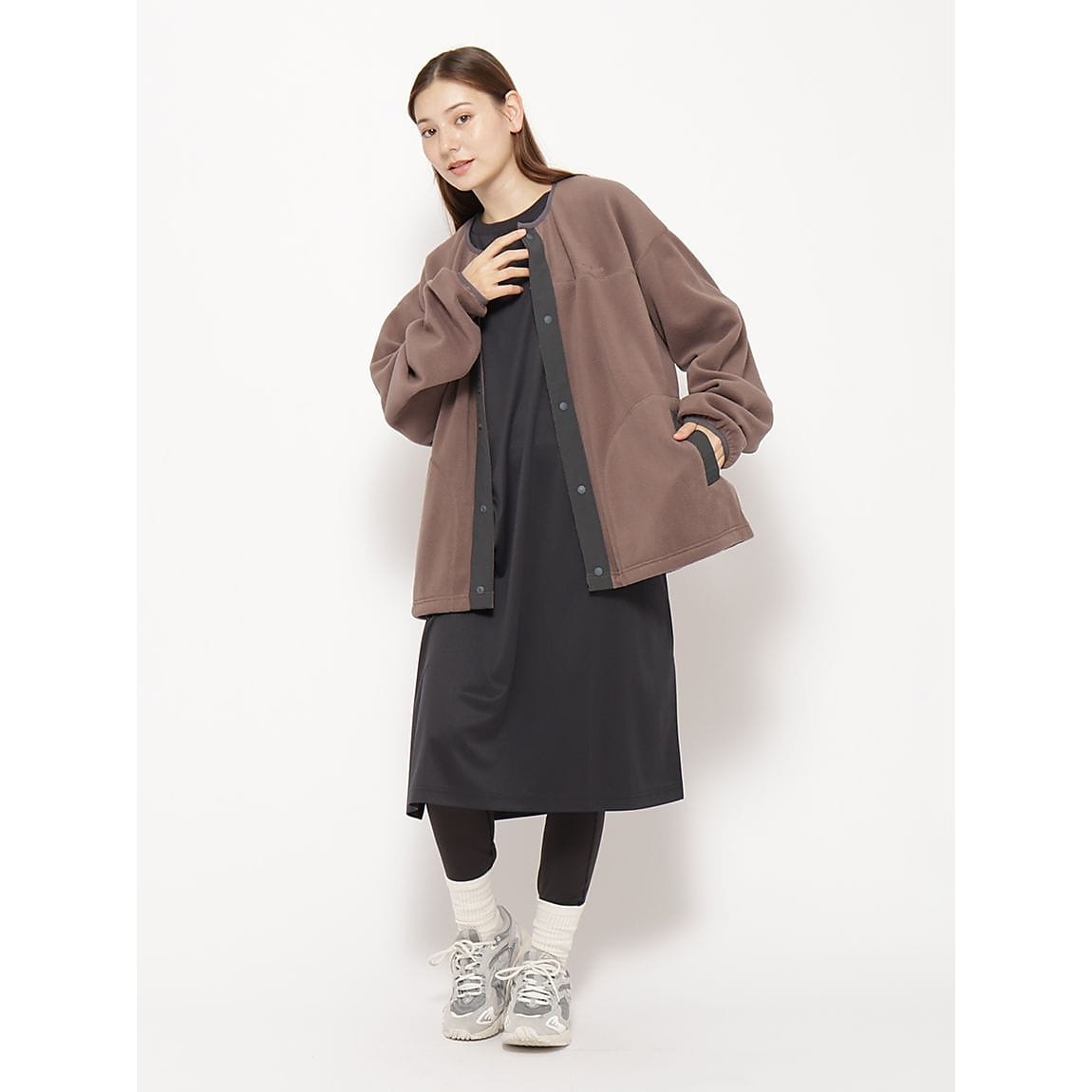 マイクロフリース ノーカラージャケットUNISEX