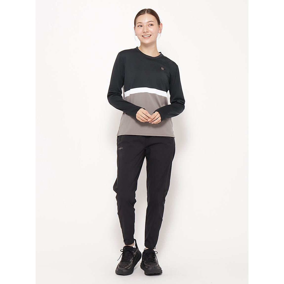 for RUN ドライスムースpr スリーカラーライン長袖Tシャツ LADIES