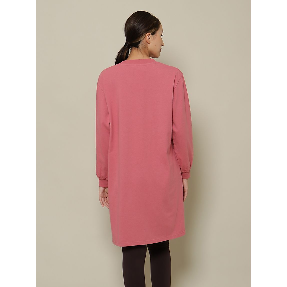 USAコットン オーバーサイズチュニック長袖Tシャツ