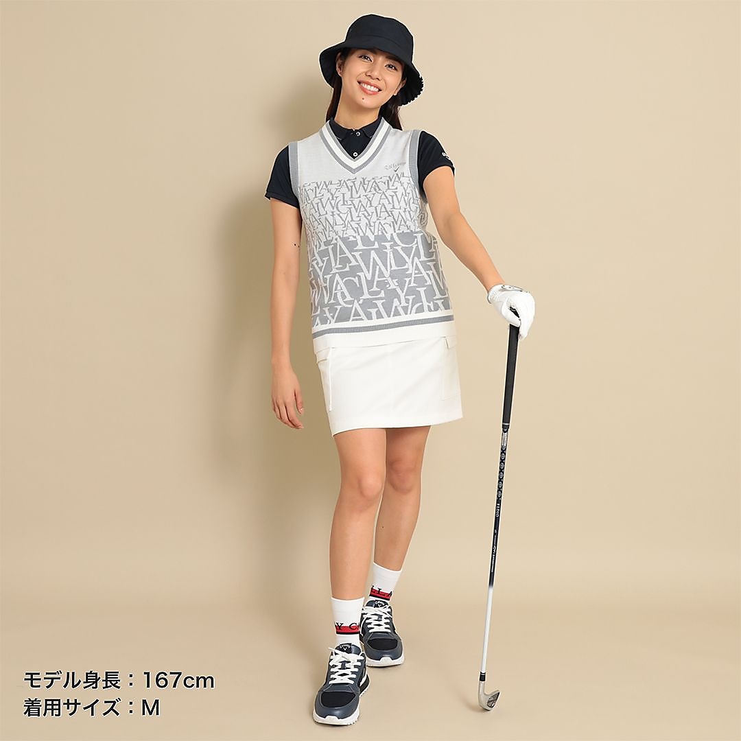 ロゴジャカードニットベスト