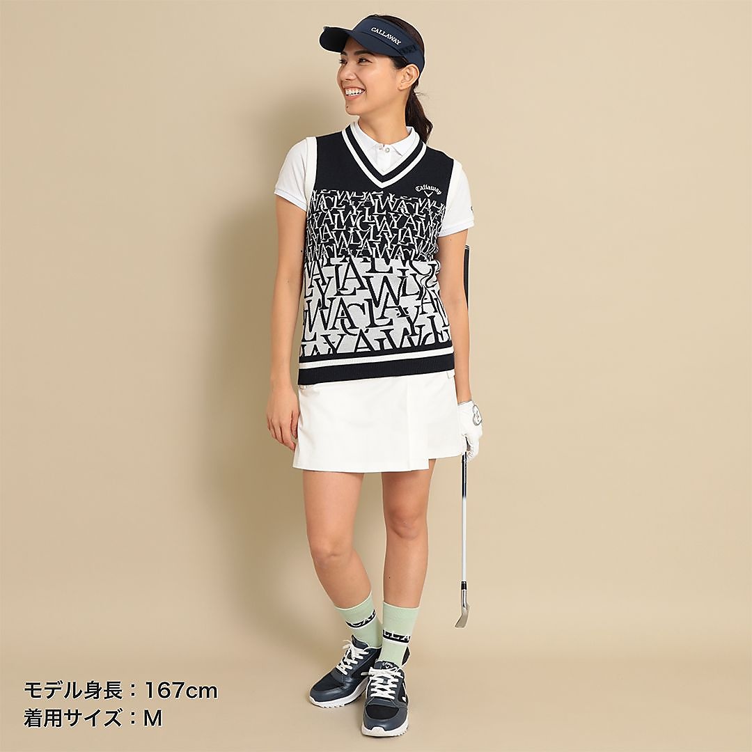 ロゴジャカードニットベスト