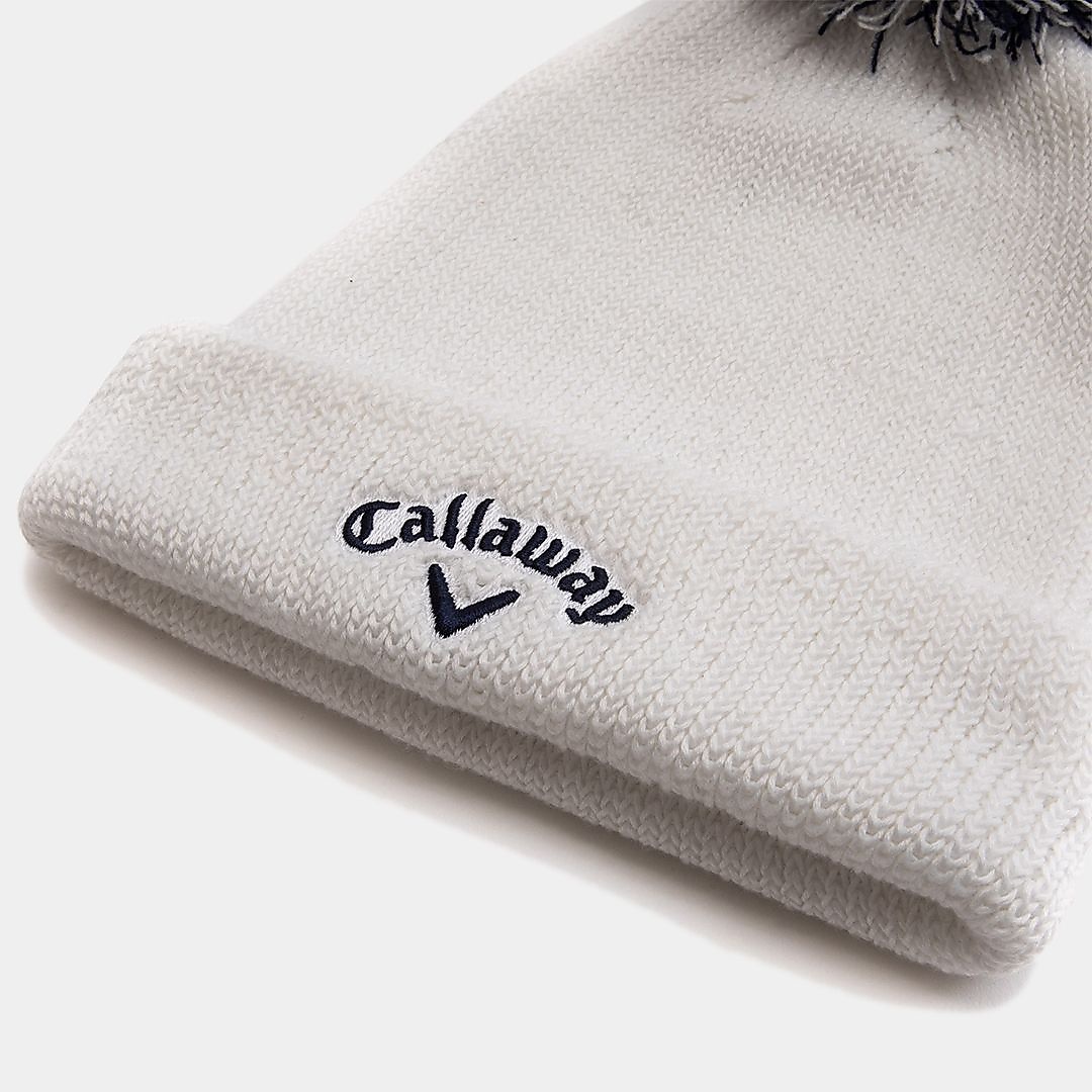 梵天付きリブ編みベーシックビーニー