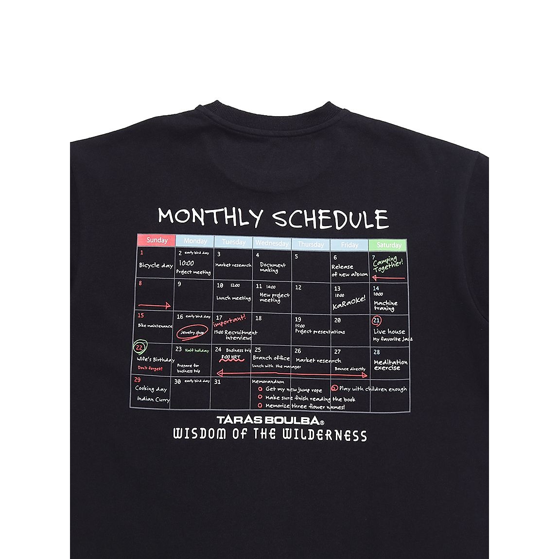 ヘビーコットン Tシャツ (スケジュール帳)