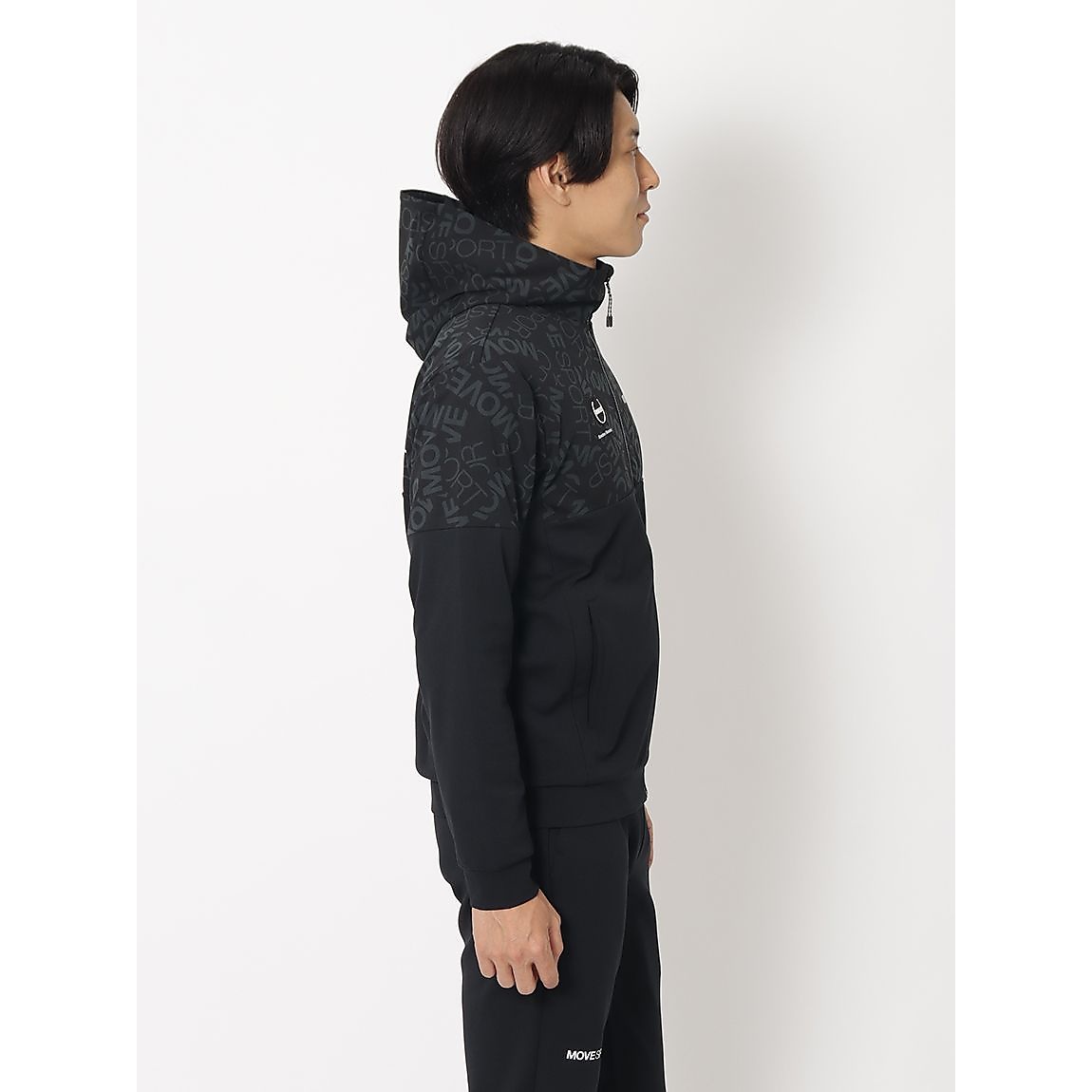 S.F.TECH ロゴ総柄 バックロゴ フルジップフーディー