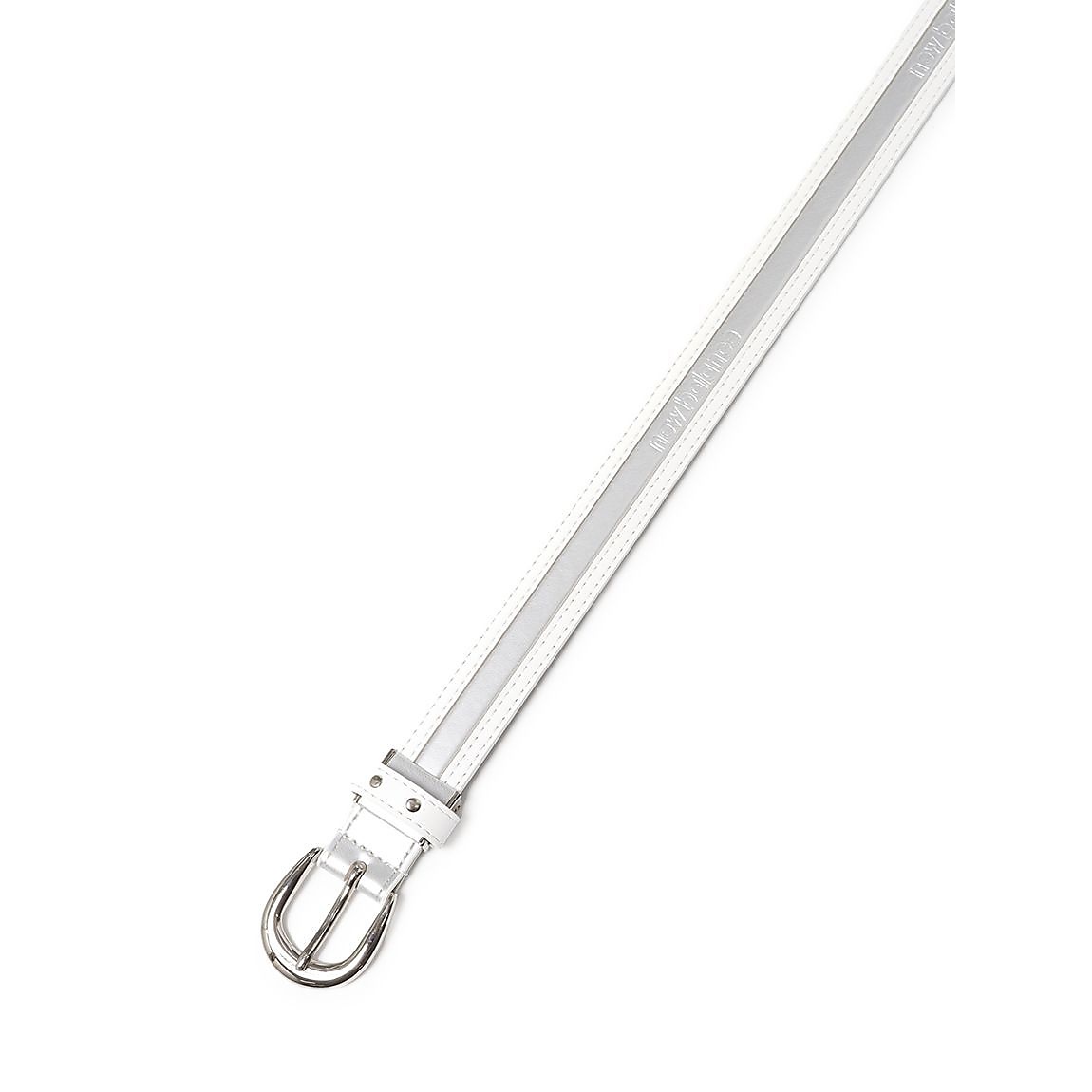 W　定番　合皮×エナメル　エンボスロゴ　ベルト　SP