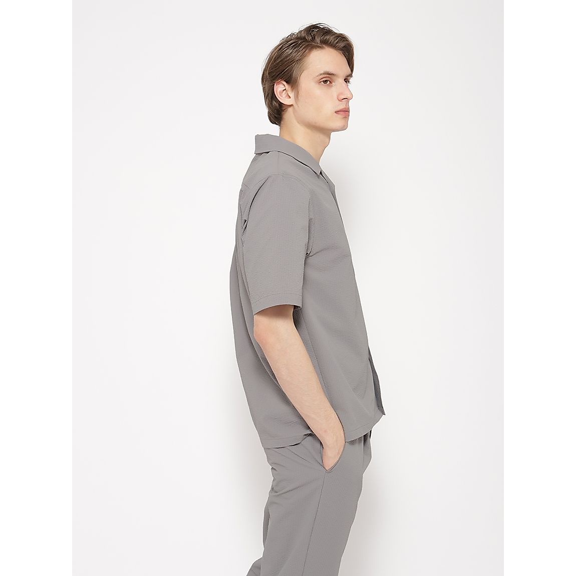 シアサッカー オープンカラーシャツ MENS