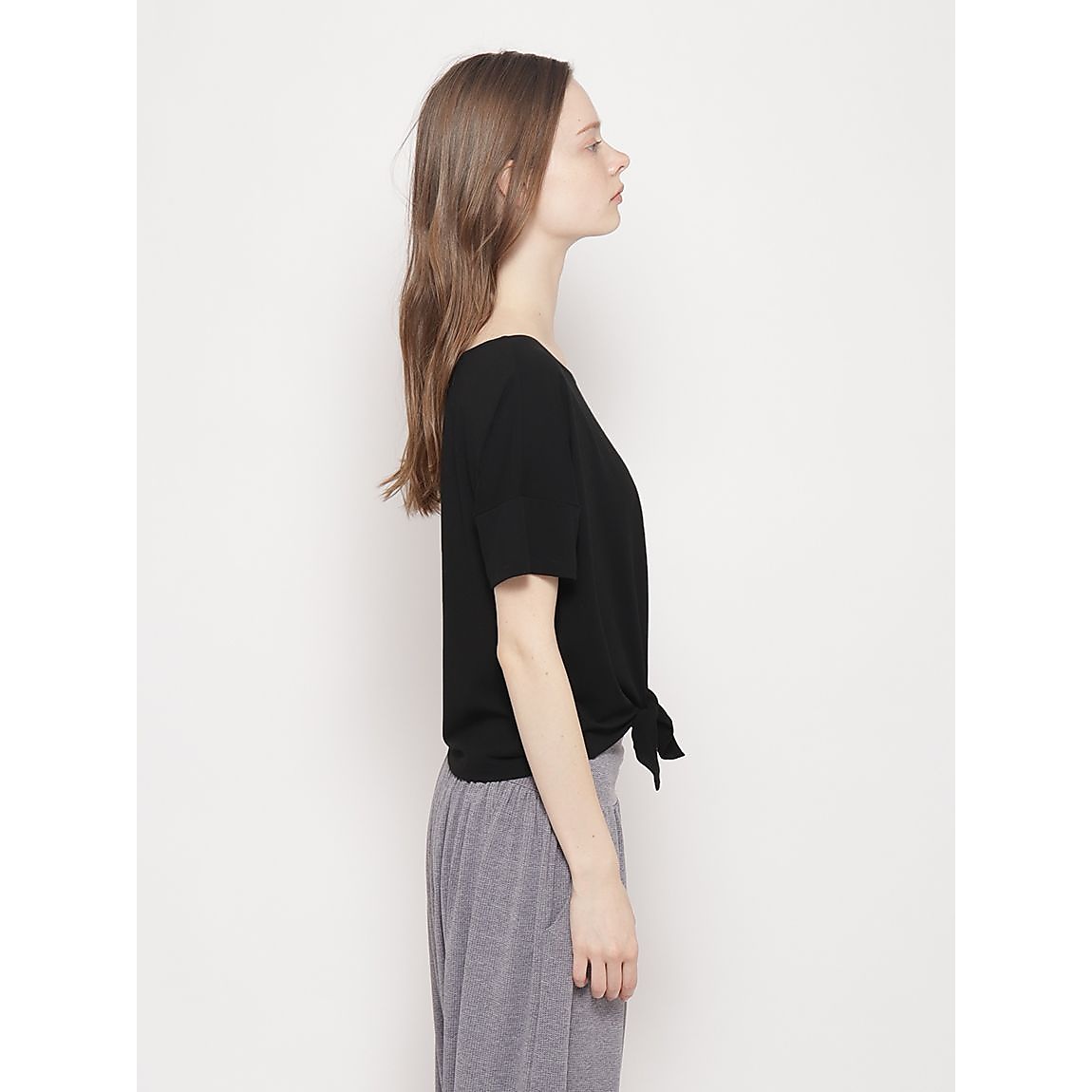 ポリエステルレーヨン天竺 ノットリボンTシャツ LADIES