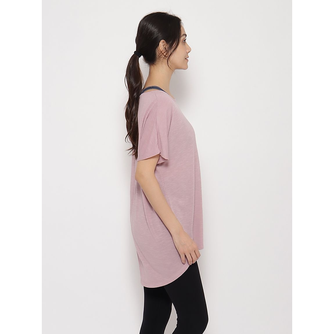 スラブ天竺 ドルマンチュニックTシャツLADIES