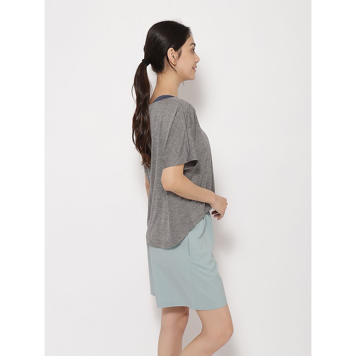 カチオン杢天竺 ドルマンTシャツ LADIES