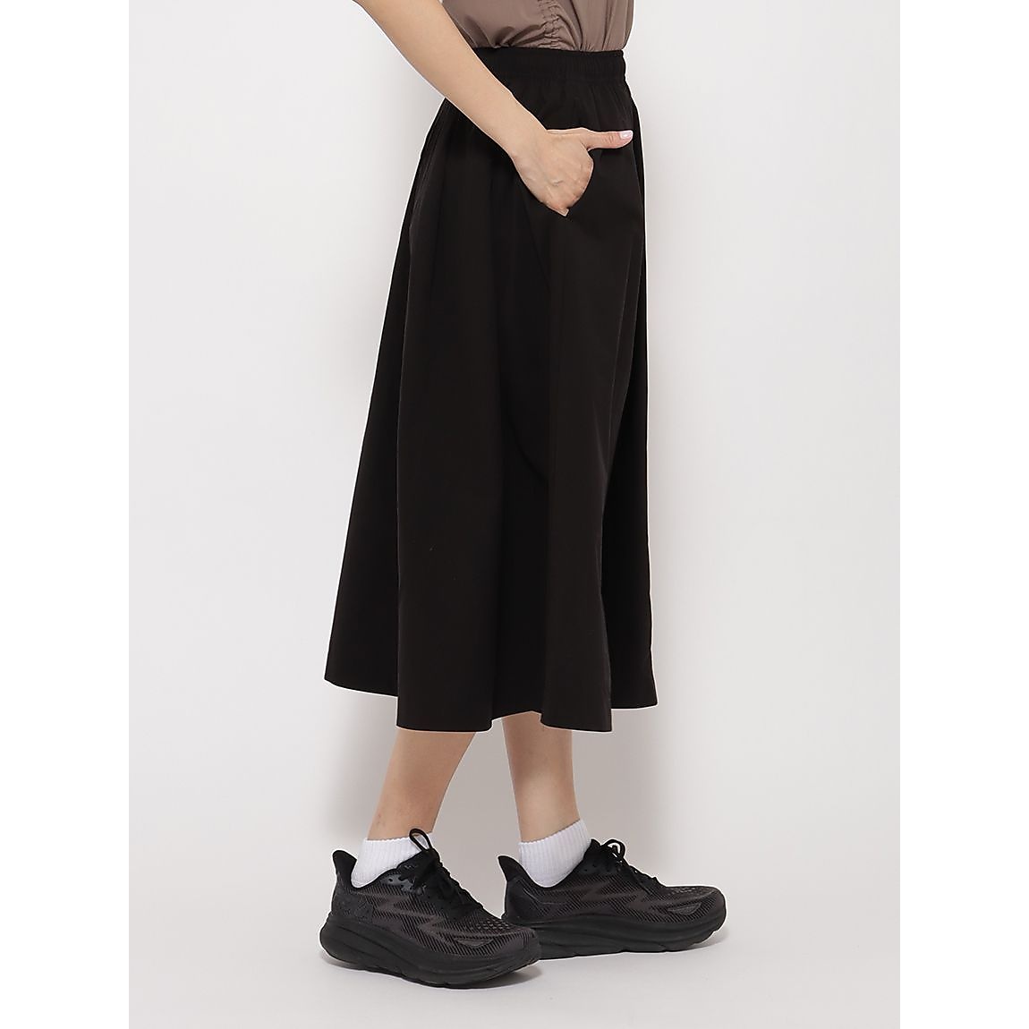 マイクロリップ ギャザーロングスカートLADIES