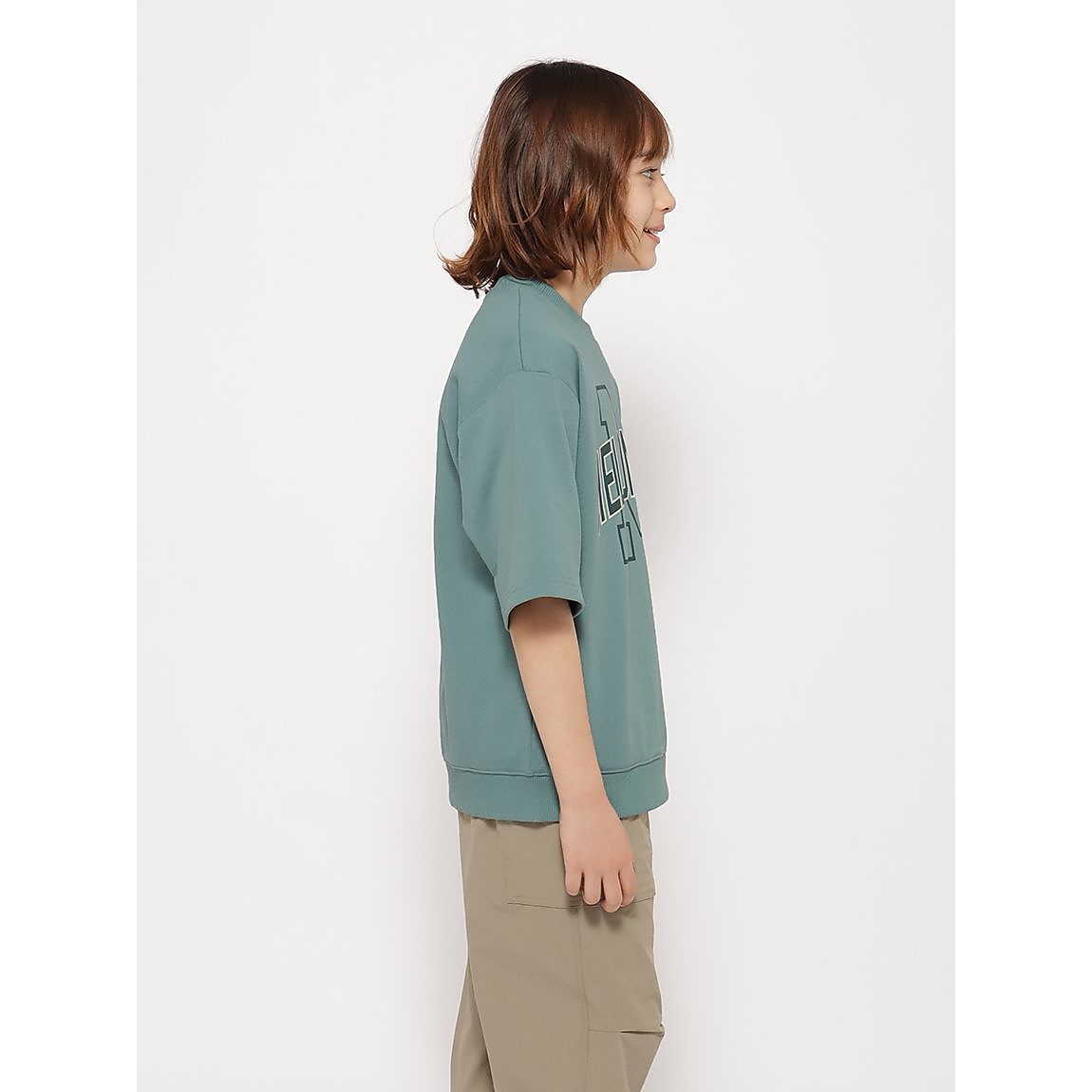 CVC裏毛スウェット クルーネック半袖ロゴJUNIOR