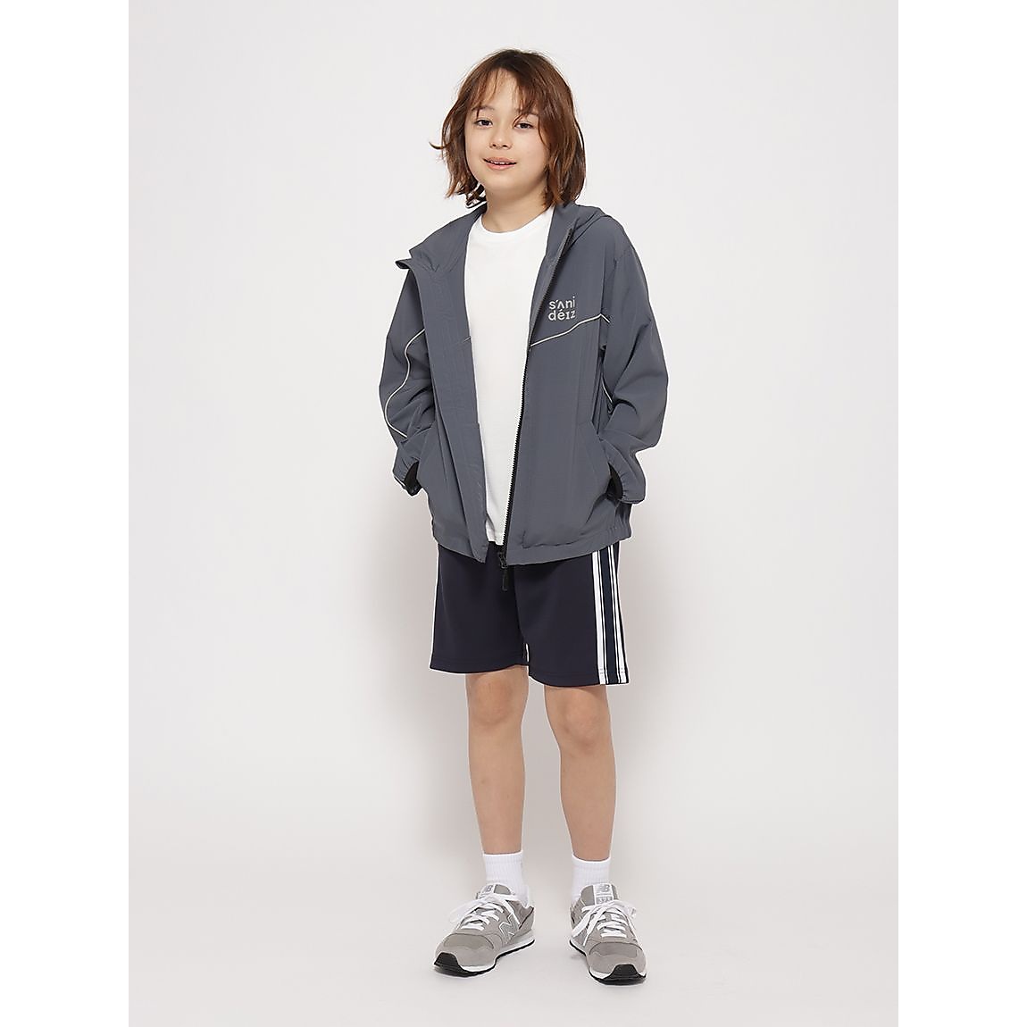 ソフトナイロンストレッチ フーディージャケット JUNIOR