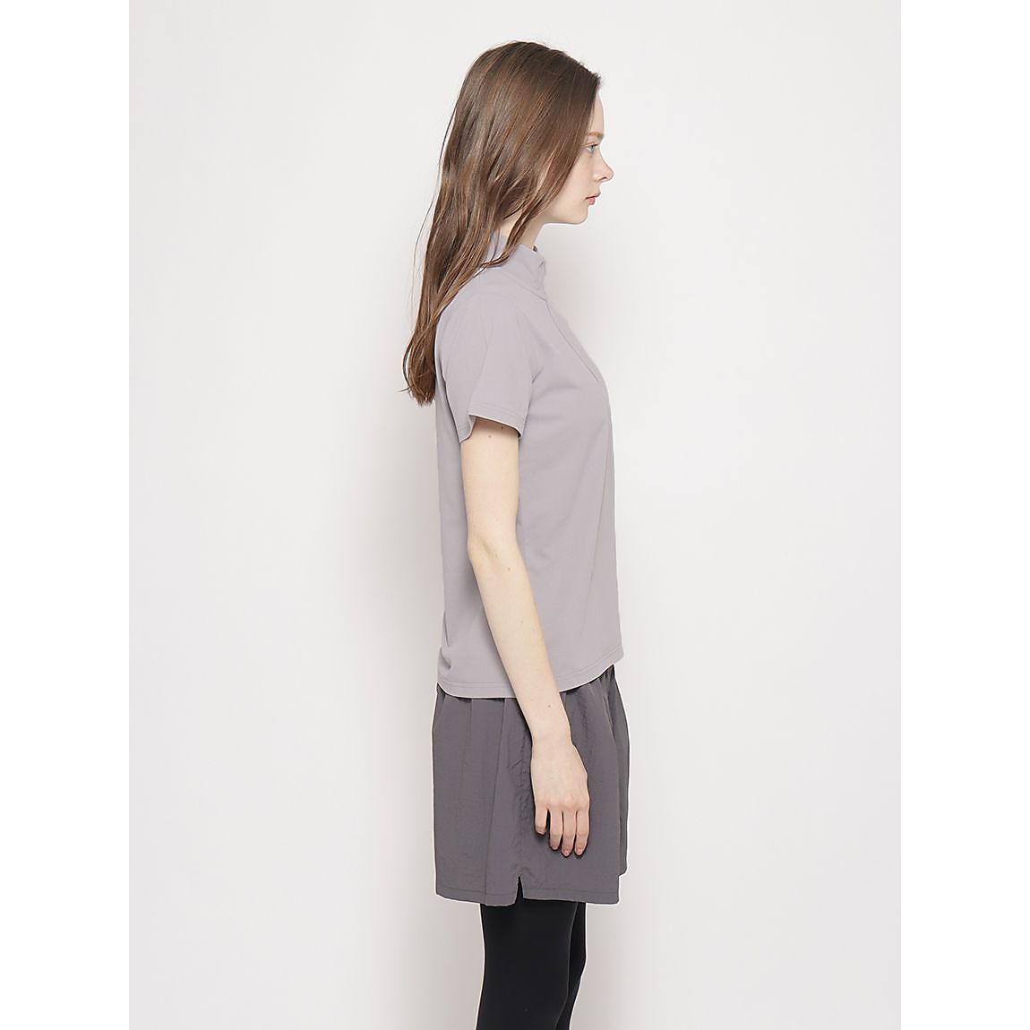 コットンタッチ天竺 ハーフジップTシャツ LADIES