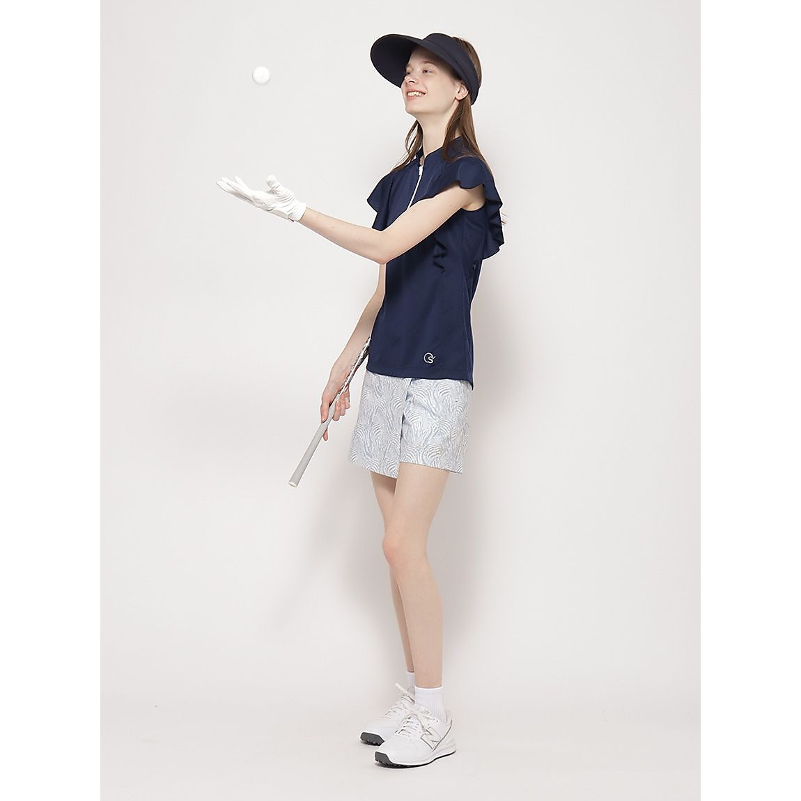 ポリエステルスムース for GOLF ロゴ JQフリルTシャツ LADIES