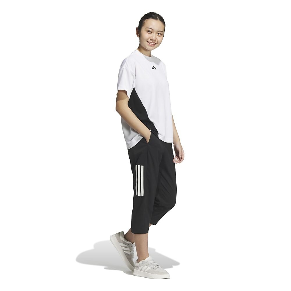 W ACTV ウーブンライトカプリパンツ