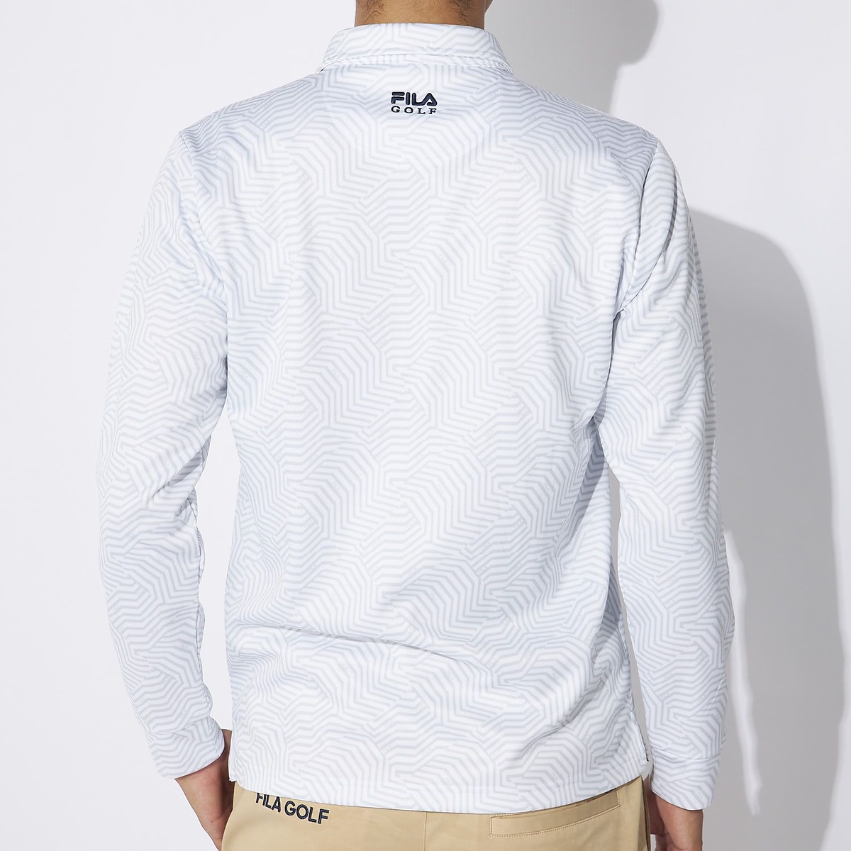 FILA GOLF プリント裏起毛長袖シャツ