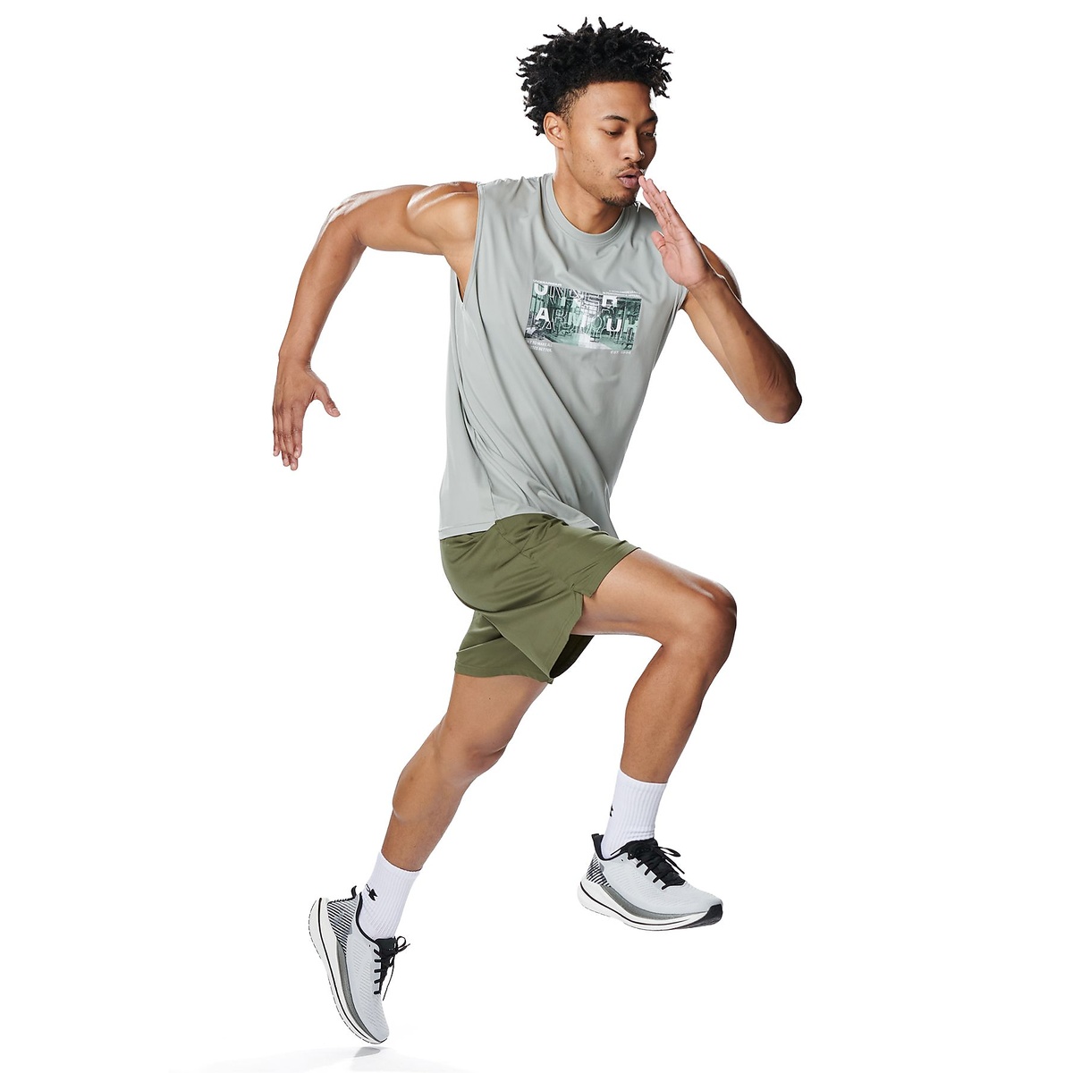 UA MOTIVATE GRAPHIC SLEEVELESS SHIRT