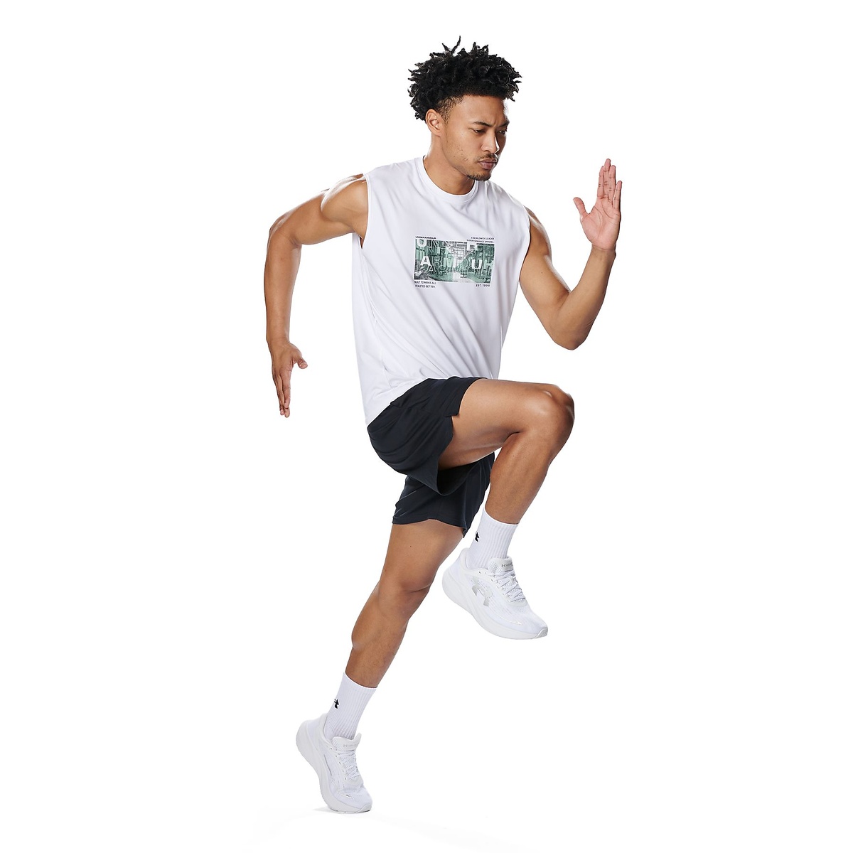 UA MOTIVATE GRAPHIC SLEEVELESS SHIRT