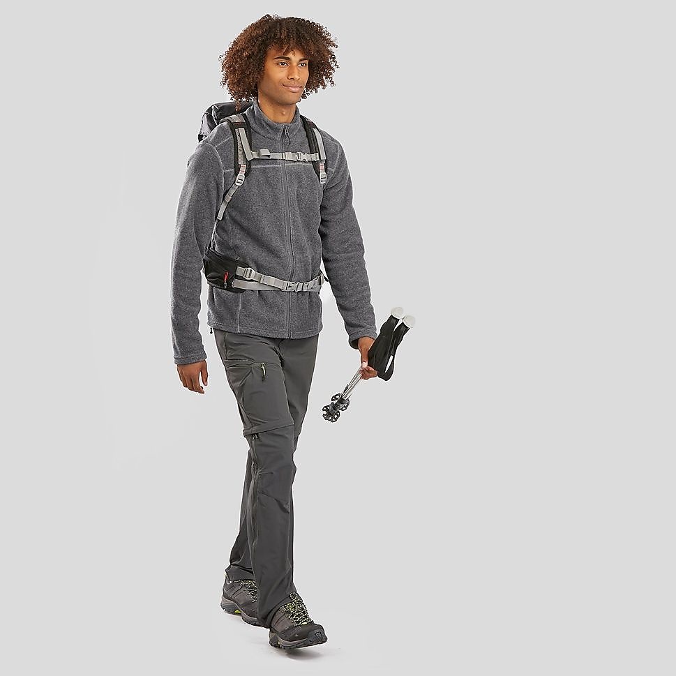 QUECHUAメンズフリースジャケットMH100 GRY