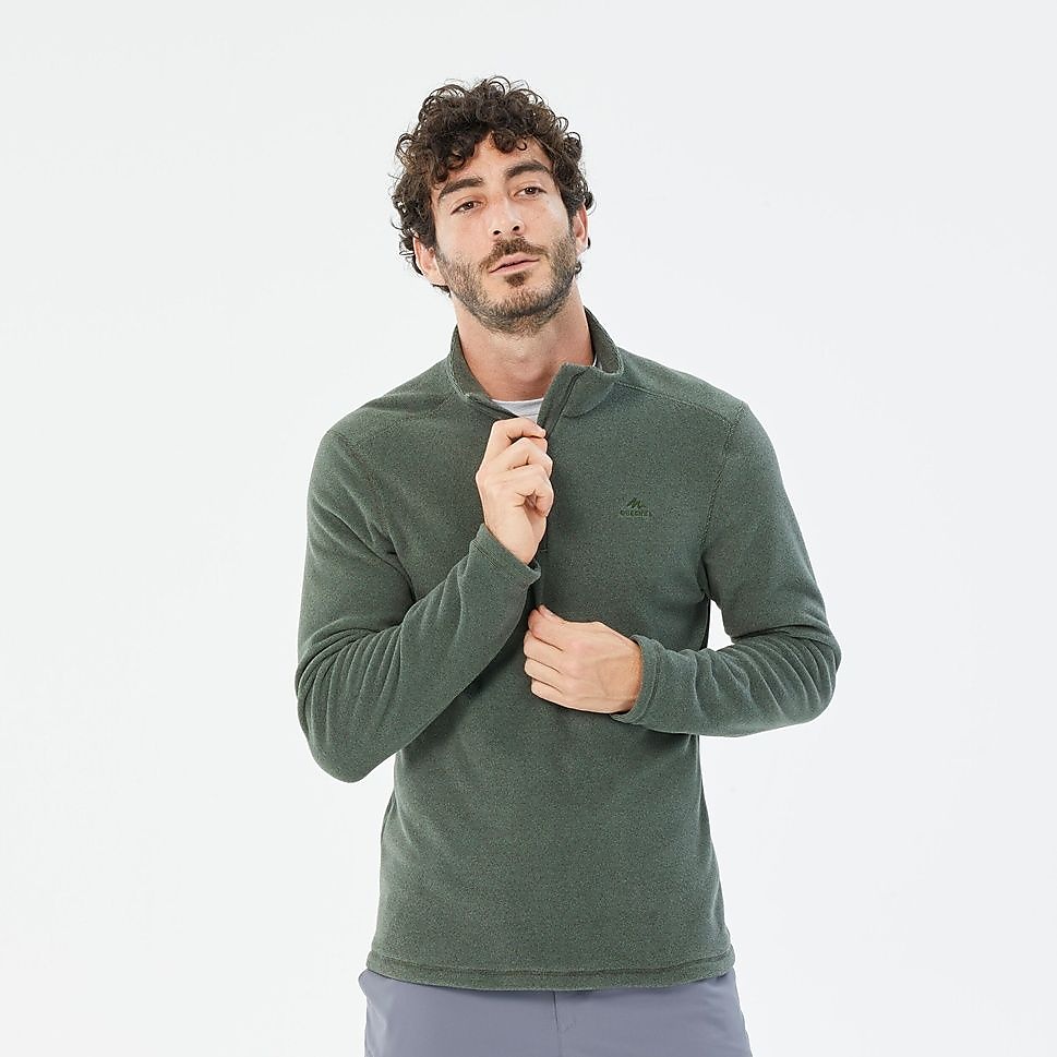 QUECHUAメンズフリースジャケットMH100 GRN