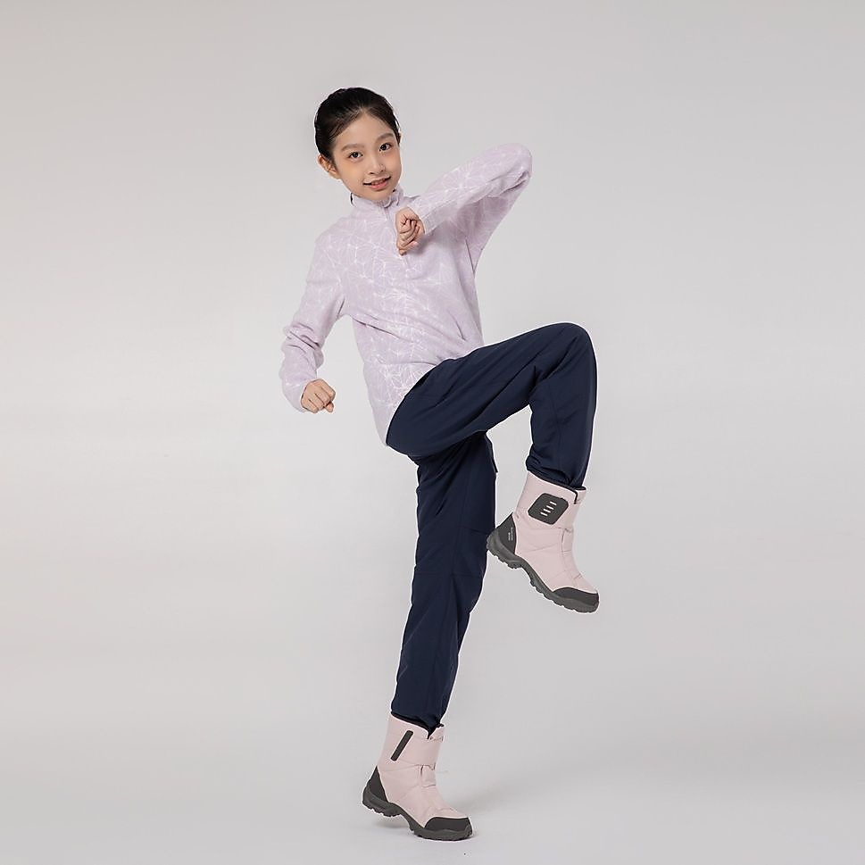 QUECHUAキッズフリース ハーフジップMH100 PNK