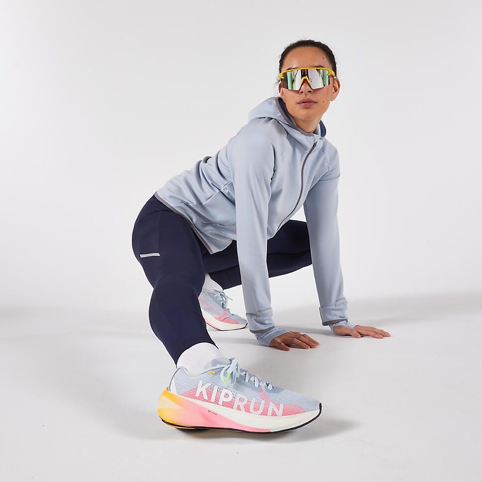 KIPRUNレディースレギンスRUN500 WARM BLU