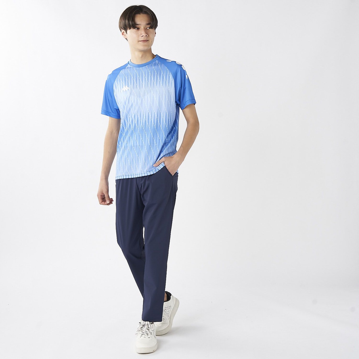 Kappa Jr 半袖シャドー柄シャツ