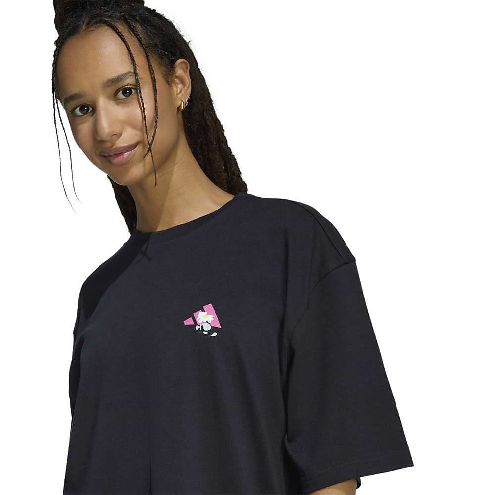 W FLOWER オーバーサイズ グラフィック Tシャツ