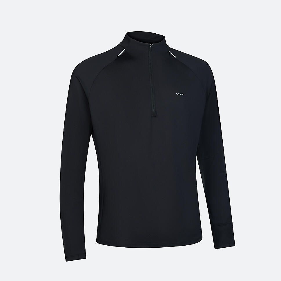 KIPRUNメンズ長袖Tシャツ ハーフファスナーDRY500 BLK
