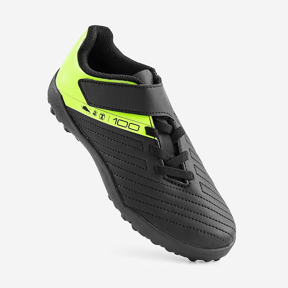 Decathlon キッズ サッカースパイク 面ファスナー 100 Easy Turf BLK