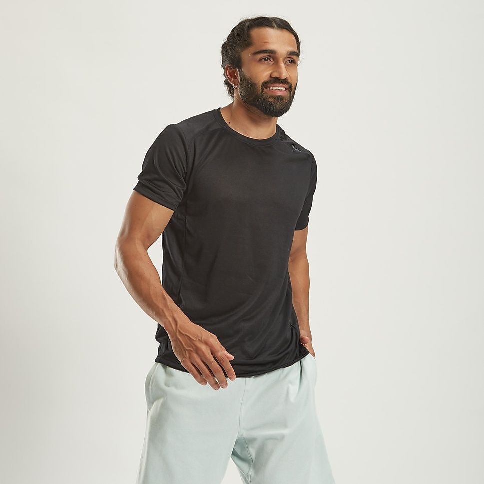 Decathlon メンズ半袖Tシャツ100 ジム・フィットネス BLK