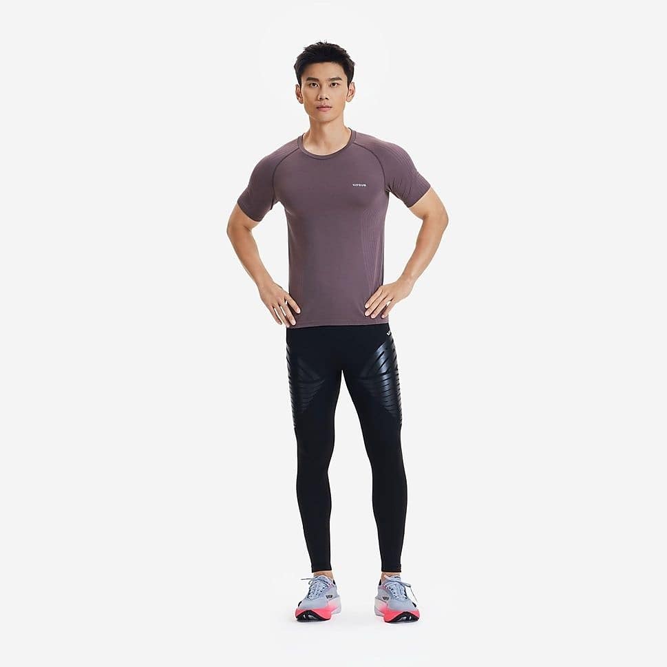 KIPRUNメンズTシャツRUN500 シームレスCOMFORT SLIM BRN