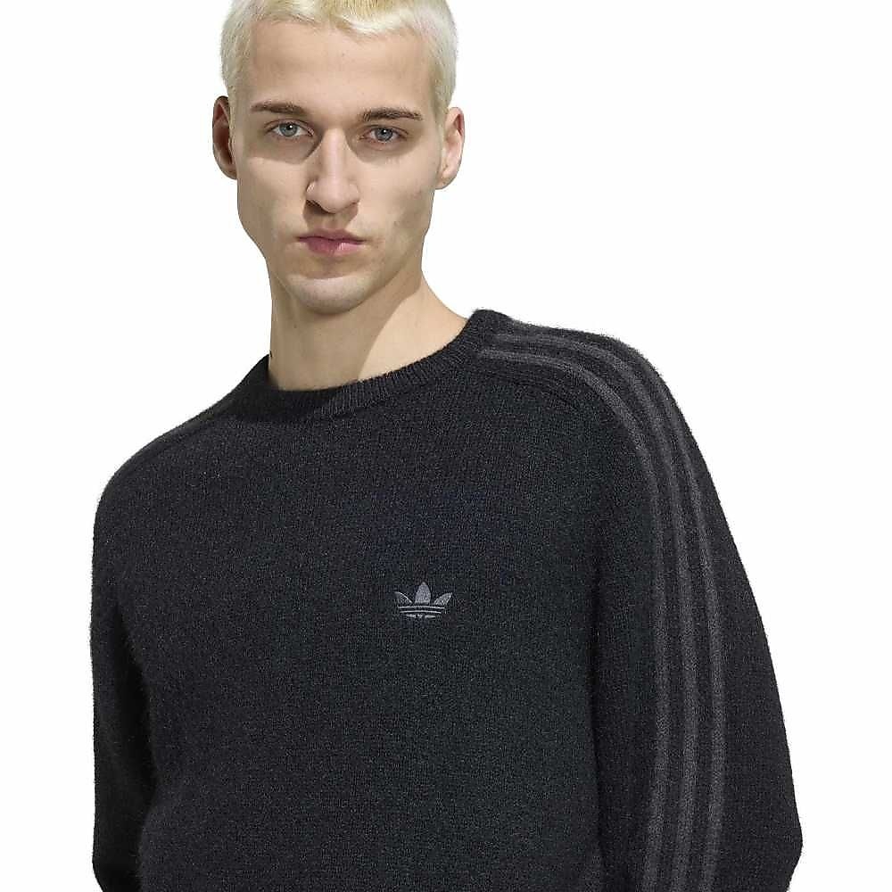 3 STRIPES FLUFFY KNIT CREW