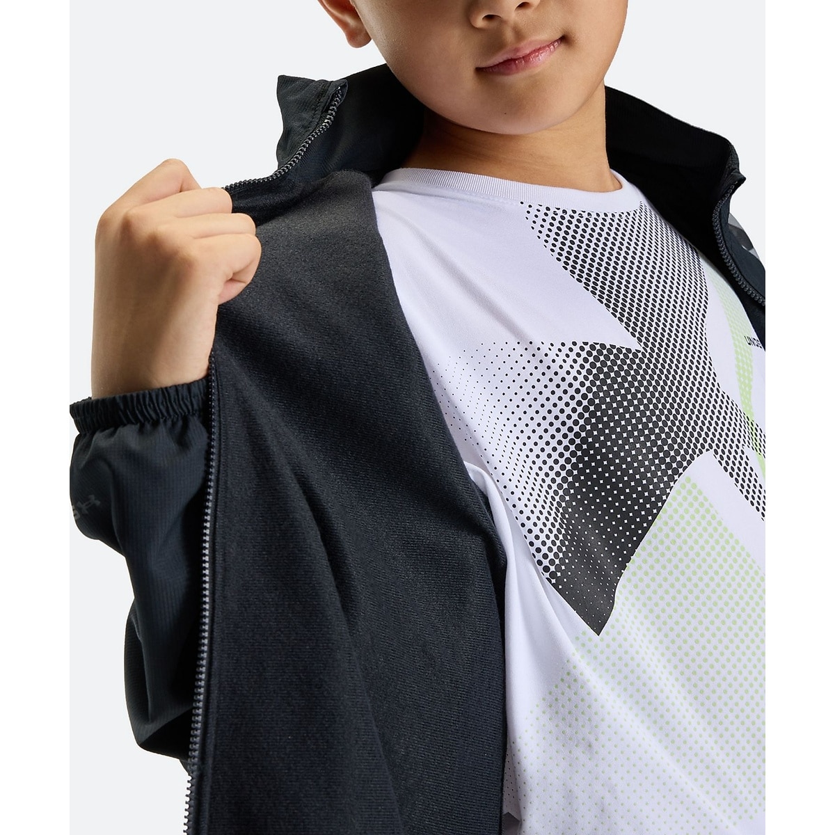 UA TRICOT PRINT WOVEN FULL-ZIP JACKET