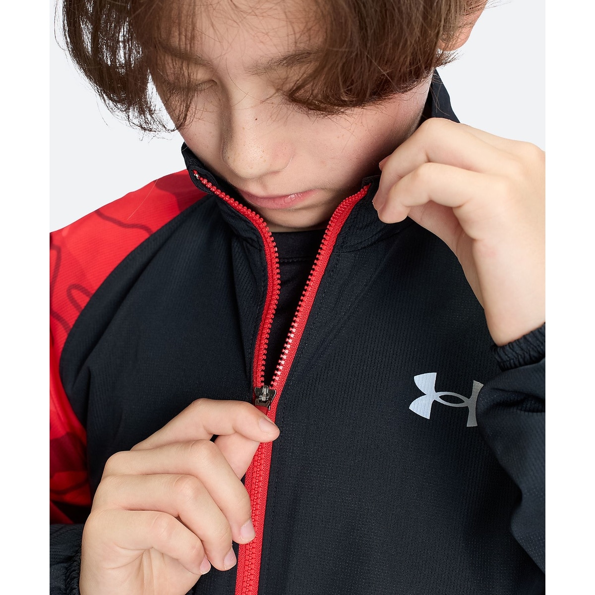 UA TRICOT PRINT WOVEN FULL-ZIP JACKET