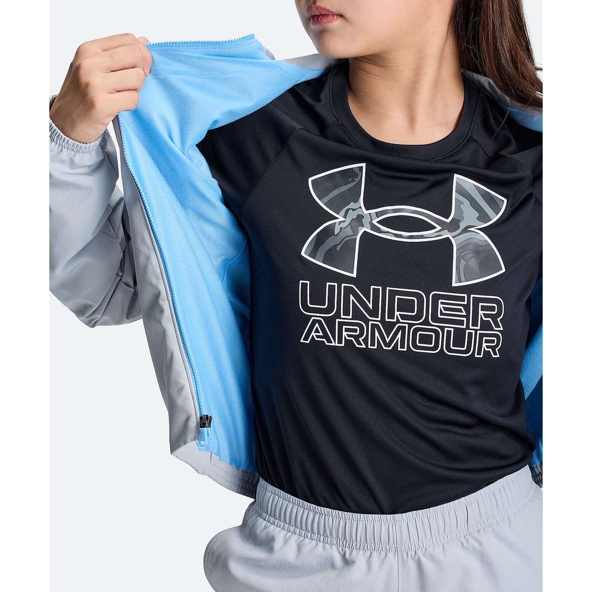 UA TRICOT PRINT WOVEN FULL-ZIP JACKET