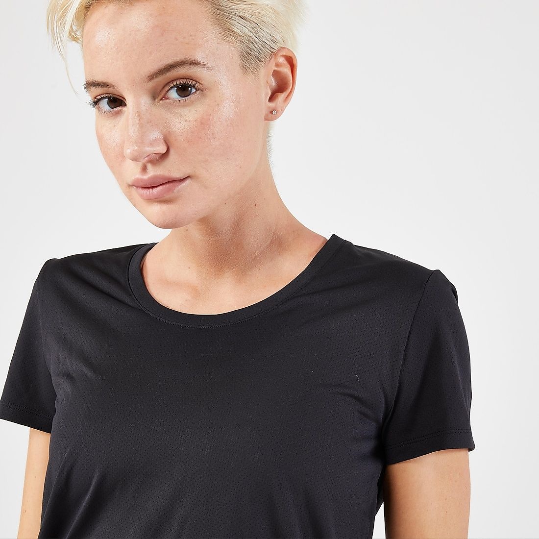 ランニング レディース Tシャツ 透湿性 DRY 100 BLK