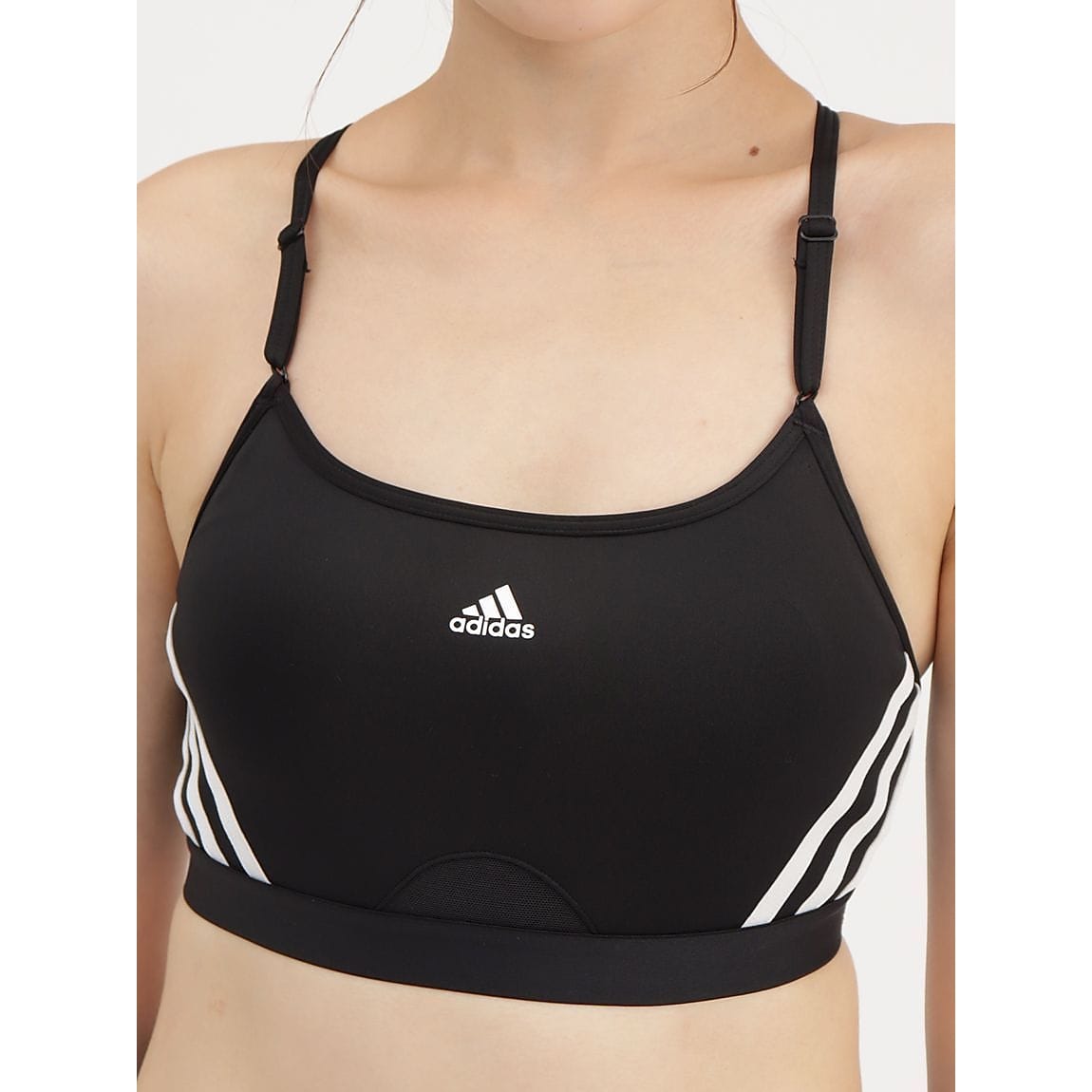 Aeroreact トレーニング ライトサポート スリーストライプスブラ / W AEROREACT TRN LIGHT SUPPORT 3STRIPES BRA