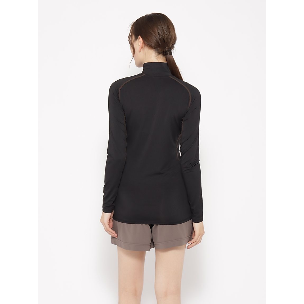 ソフトコンプレッション モックネック長袖Tシャツ LADIES